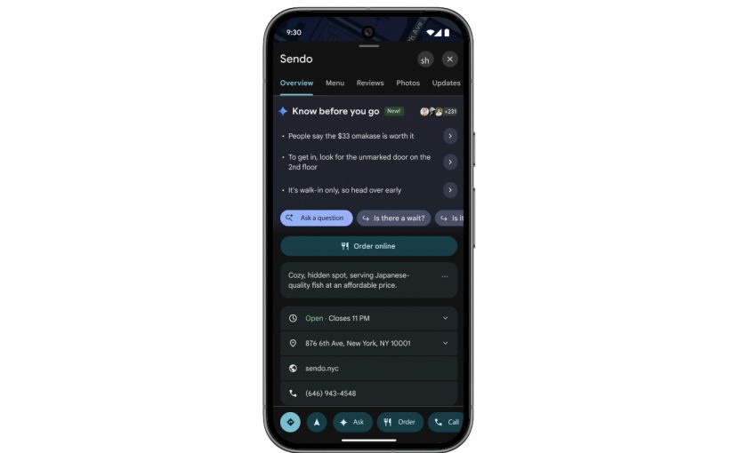 Google Maps Adding Gemini-Powered AI Tips and More
